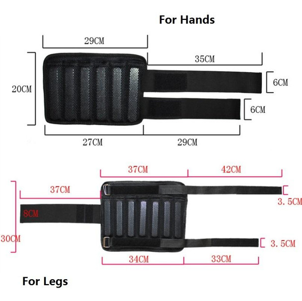 Weight-Bearing Running Sandbag Leg&Hand Lead Steel Plate Adjustable Sports Invisible Sandbag, Weight: 1kg for Hands