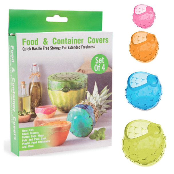 Set of 4 Multicolour Stretchable Food Covers