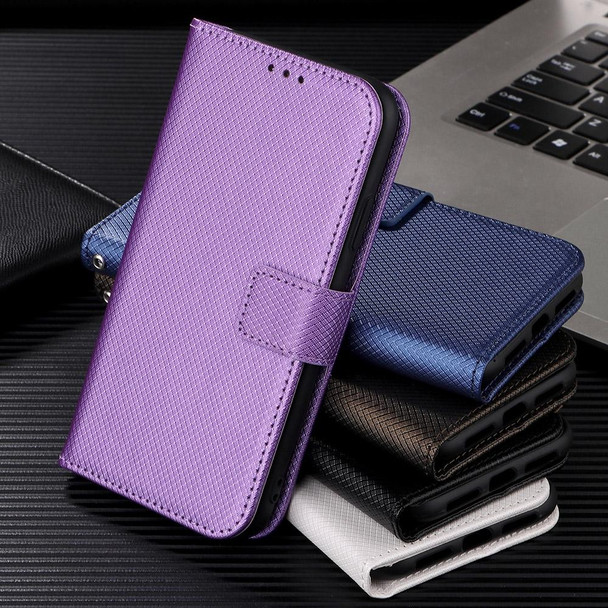 Diamond Texture Leatherette Phone Case - iPhone XR(Purple)