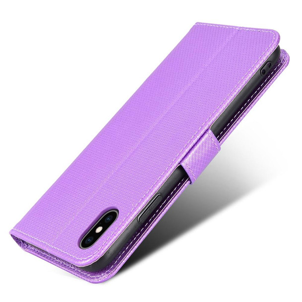 Diamond Texture Leatherette Phone Case - iPhone XS Max(Purple)