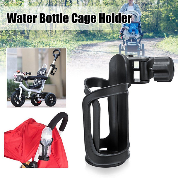 2 PCS Baby Stroller Universal Cup Braking Bottle Rack Bicycle Kettles Cup Holder Bottle Rack(Black)