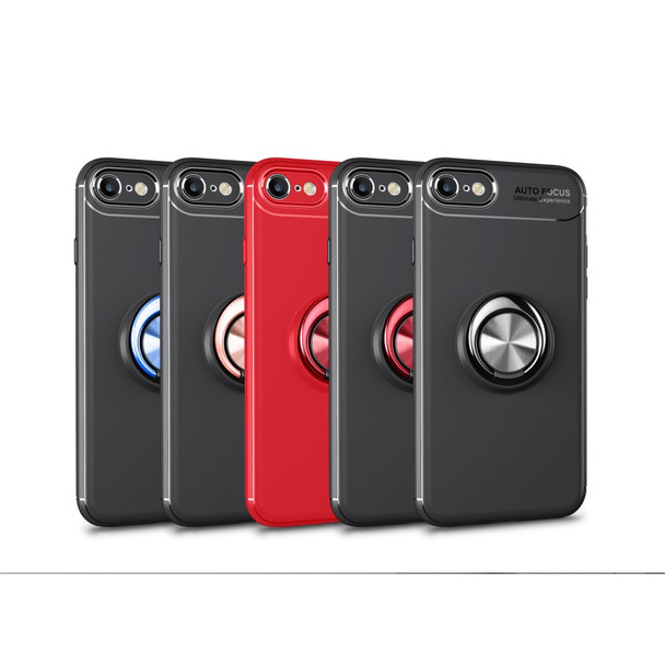 Magnetic Finger Ring Kickstand TPU Back Case for iPhone 7/8/SE (2022)/SE (2020) 4.7-inch - Black + Grey