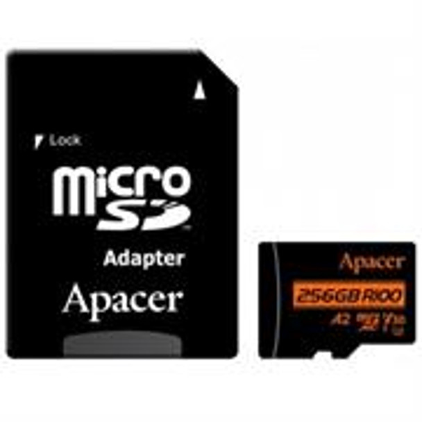 Apacer 256GB Class 10 MicroSD with Adapter, Retail Box, Limited Lifetime Warranty