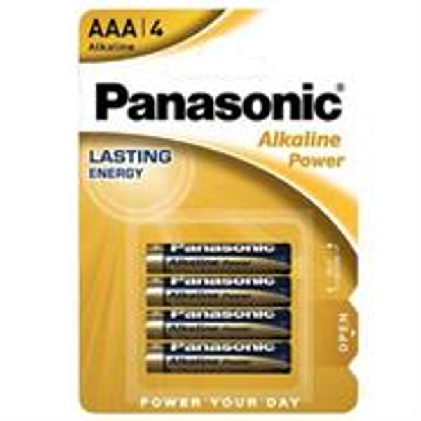 Panasonic Alkaline Power AAA Batteries 4 Pack, Retail Box , No Warranty