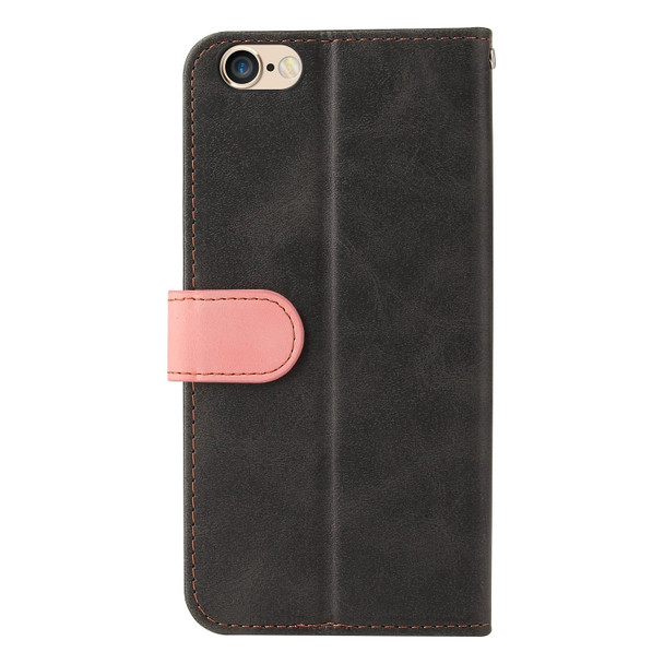 Business Stitching-Color Horizontal Flip PU Leatherette Case with Holder & Card Slots & Photo Frame - iPhone 6s / 6(Pink)