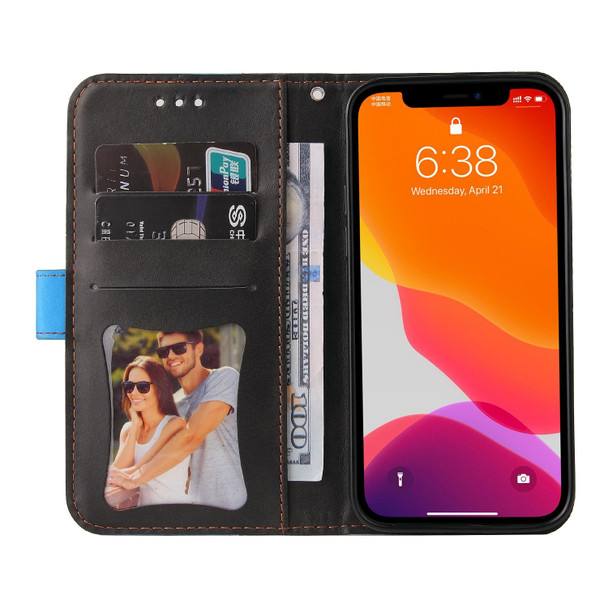 Business Stitching-Color Horizontal Flip PU Leatherette Case with Holder & Card Slots & Photo Frame - iPhone 12 mini(Blue)