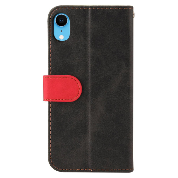 Business Stitching-Color Horizontal Flip PU Leatherette Case with Holder & Card Slots & Photo Frame - iPhone XS / X(Red)