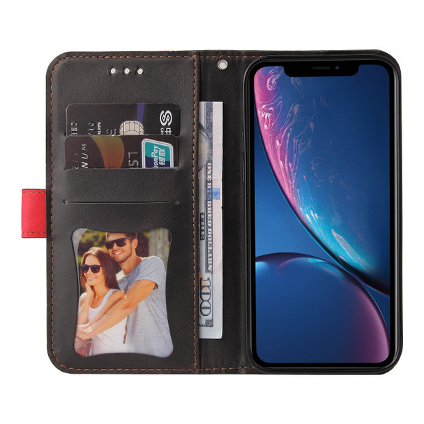 Business Stitching-Color Horizontal Flip PU Leatherette Case with Holder & Card Slots & Photo Frame - iPhone XS / X(Red)