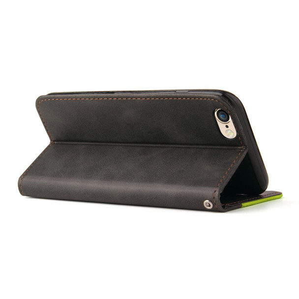 Business Stitching-Color Horizontal Flip PU Leatherette Case with Holder & Card Slots & Photo Frame - iPhone 6s / 6(Green)