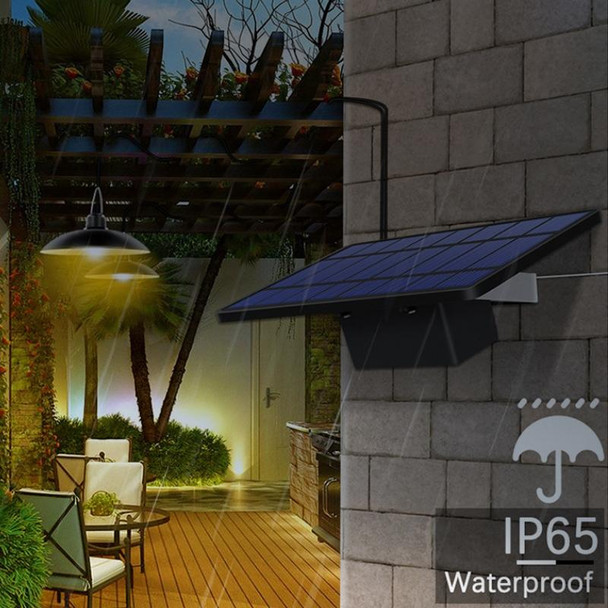 2 in 1 Solar Light Landscape Courtyard Corridor Lighting 32-LED Retro Chandelier, Light Color:White Light(Black Lampshade)