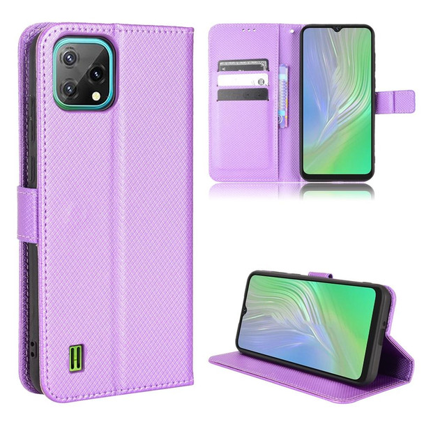 Blackview A55 Diamond Texture Leatherette Phone Case(Purple)