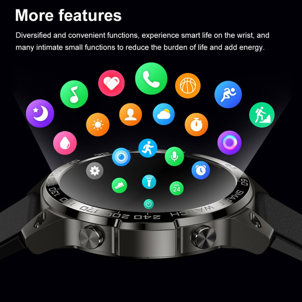 DM50 NFC Smart Watch 1.43 Inch AMOLED HD Screen Bluetooth Call IP68 Waterproof Smartwatch - Black