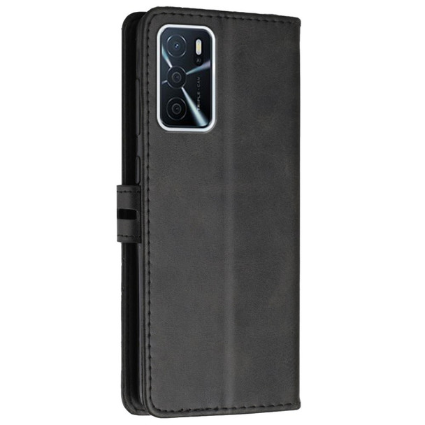 Full Body Protection Solid Color PU Leather Stand Magnetic Wallet Cover with Strap for Oppo A56 5G/A55 5G /A54 4G/A54s/A53s 5G/A16/A16s / Realme V11 5G 