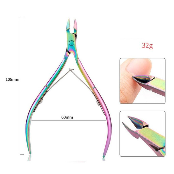 4 In 1 FABIYAN Color Titanium Nail Art Tool Set Dead Skin Shears Steel Push Nail File Pliers