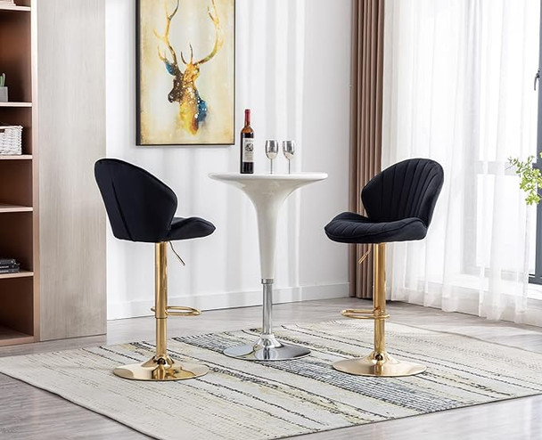 Home Vive - Sienna Faux Leather Bar Chairs