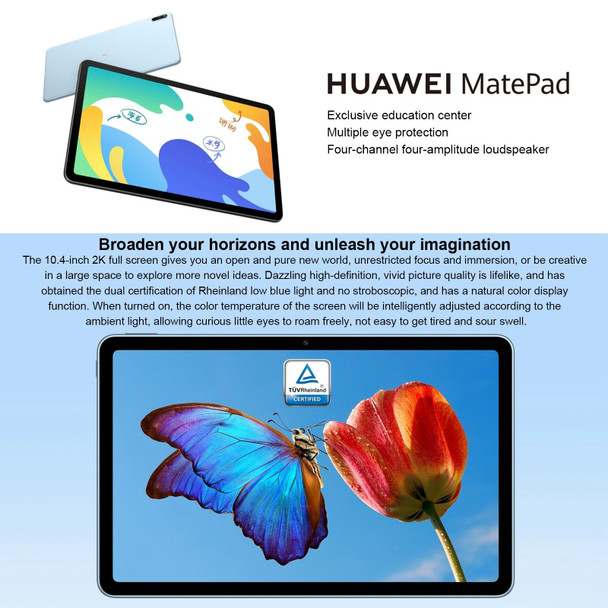 Huawei MatePad 10.4 BAH4-W09 WiFi, 10.4 inch, 6GB+64GB, HarmonyOS 2 HUAWEI Kirin 710A Octa Core up to 2.0GHz, Support Dual WiFi, OTG, Not Support Google Play (Silver)