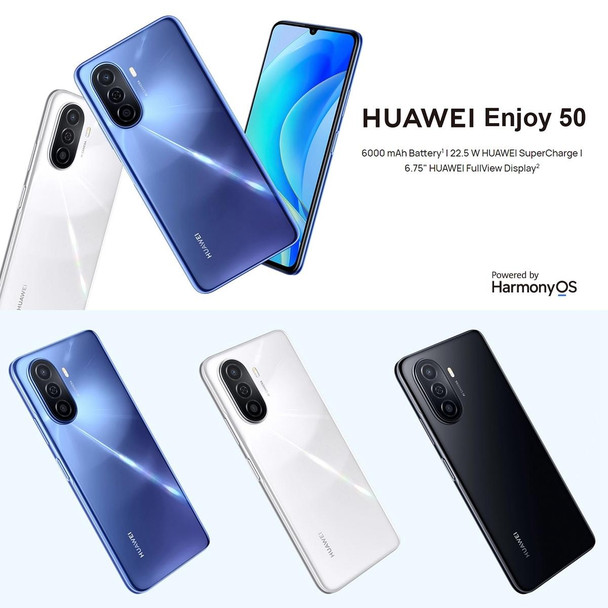 Huawei Enjoy 50 4G MGA-AL00, 6GB+128GB, China Version, Dual Back Cameras, 6000mAh Battery, Face ID & Side Fingerprint Identification, 6.75 inch HarmonyOS 2 Octa Core, Network: 4G, OTG, Not Support Google Play(Blue)