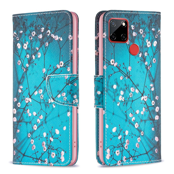 For Nokia C12 Colored Drawing Pattern Leatherette Phone Case(Plum Blossom)