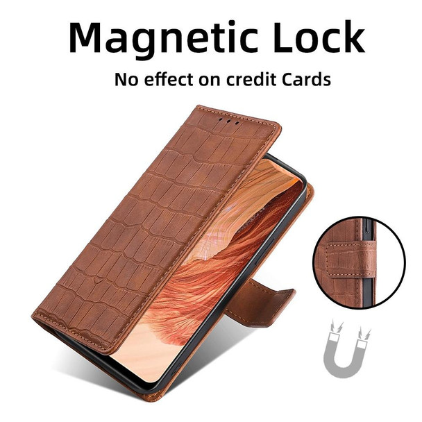 For Tecno Camon 19 Neo Skin Feel Crocodile Magnetic Clasp Leatherette Phone Case(Blue)