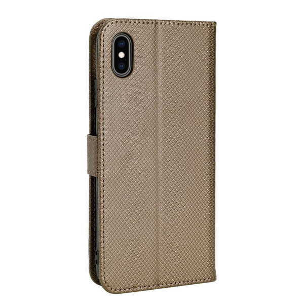 Diamond Texture Leatherette Phone Case - iPhone XS Max(Brown)