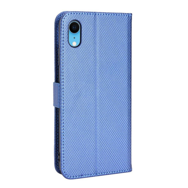 Diamond Texture Leatherette Phone Case - iPhone XR(Blue)