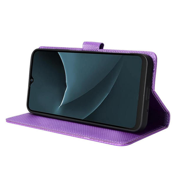 Blackview A95 Diamond Texture Leatherette Phone Case(Purple)