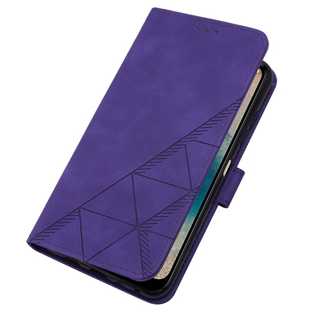 For Nokia G22 Crossbody 3D Embossed Flip Leatherette Phone Case(Purple)