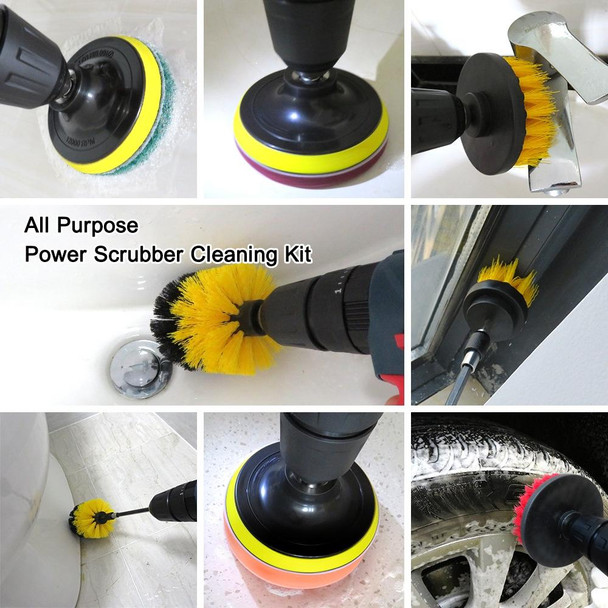 12 in 1 4 inch Sponge Scouring Pad Floor Wall Window Glass Cleaning Descaling Electric Drill Brush Head Set