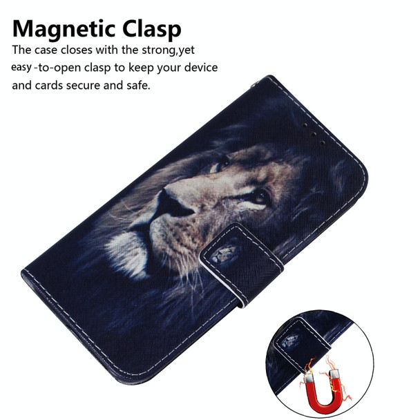 For Realme C55 Coloured Drawing Flip Leatherette Phone Case(Lion)