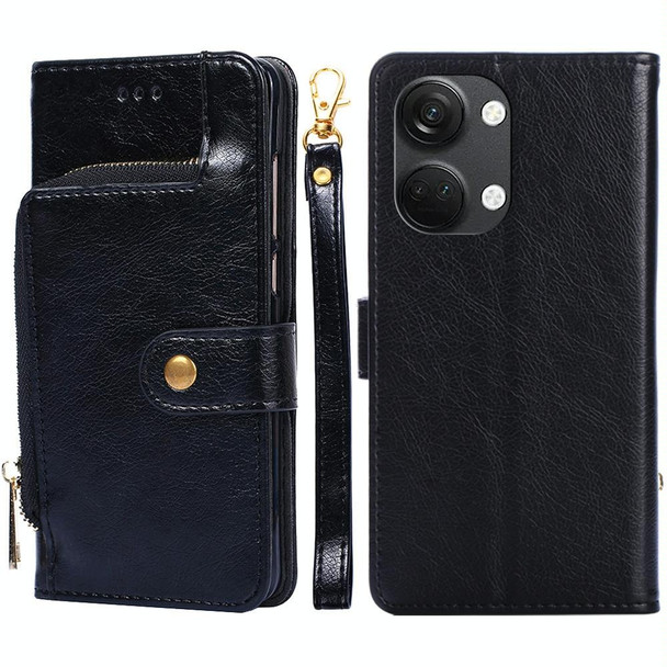 For OnePlus Ace 2V 5G Zipper Bag Leatherette Phone Case(Black)