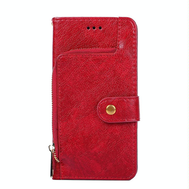For Realme V30 5G / V30T Zipper Bag Leatherette Phone Case(Red)
