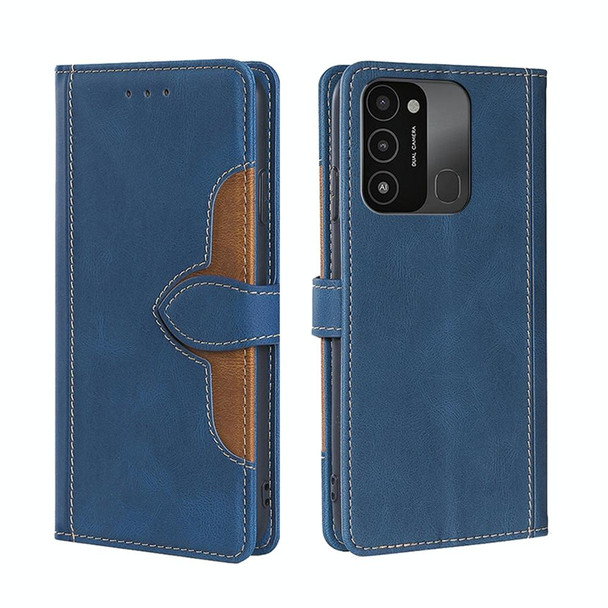 For Tecno Spark 8C / Spark GO 2022 Skin Feel Magnetic Buckle Leatherette Phone Case(Blue)