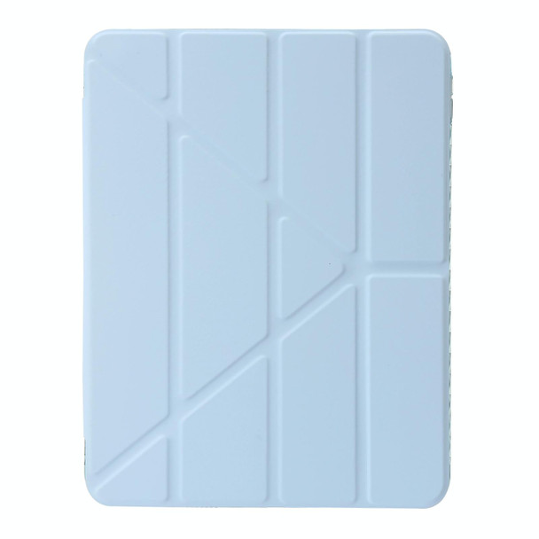 For iPad 10th Gen 10.9 2022 Clear Acrylic Deformation Leatherette Tablet Case(Ice Blue)