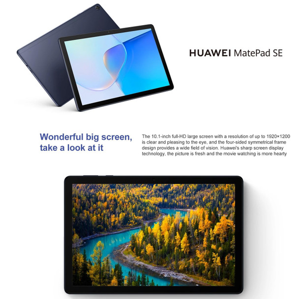 Huawei MatePad SE WiFi, 10.1 inch, 4GB+64GB, HarmonyOS 2 Hisilicon Kirin710A Octa Core 2.0GHz, Support Dual WiFi / BT / GPS, Not Support Google Play