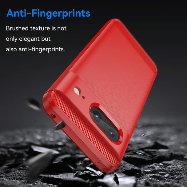 For Google Pixel 8 Carbon Fiber Brushed Texture TPU Case(Red)