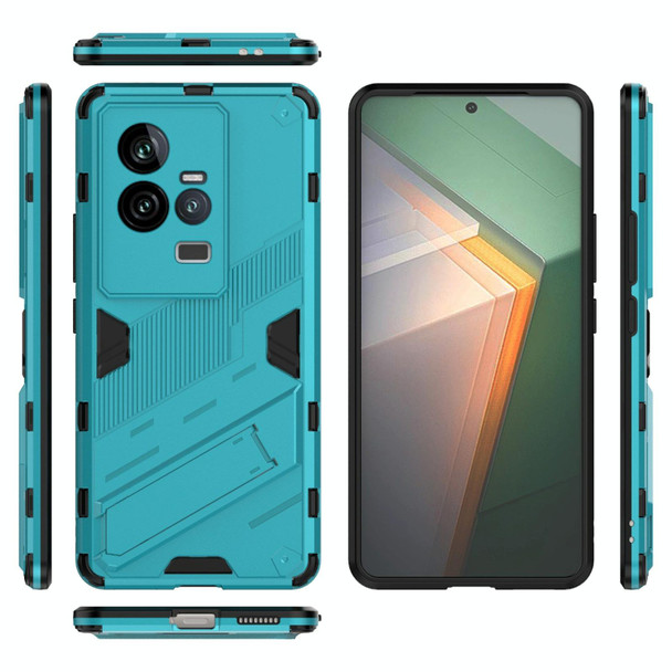 For vivo iQOO 11 5G Punk Armor 2 in 1 PC + TPU Shockproof Phone Case with Invisible Holder(Blue)