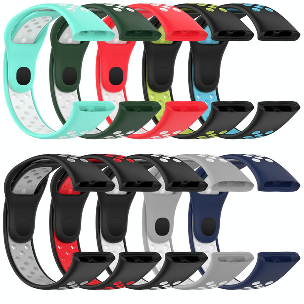 For Redmi Watch 3 Lite Sports Two-Color Silicone Watch Band(Dark Green+White)