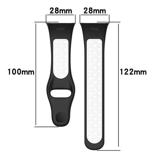 For Redmi Watch 3 Lite Sports Two-Color Silicone Watch Band(Black+Green)