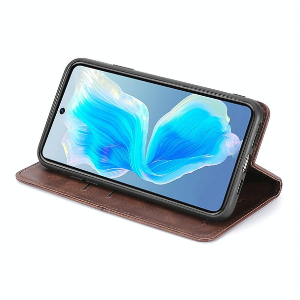 For Tecno Camon 18 / 18 P Cow Texture Magnetic Horizontal Flip Leatherette Phone Case(Light Brown)