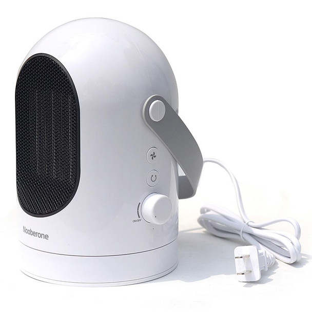 600W Winter Mini Electric Warmer Fan Heater Shaking Head Desktop Household Radiator Energy Saving, US Plug (White)