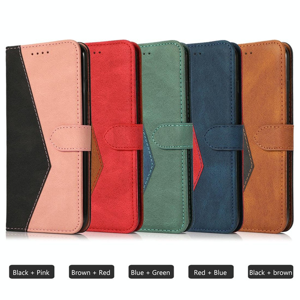 For Sony Xperia 10 V 2023 Dual-color Stitching Leatherette Phone Case(Red Blue)