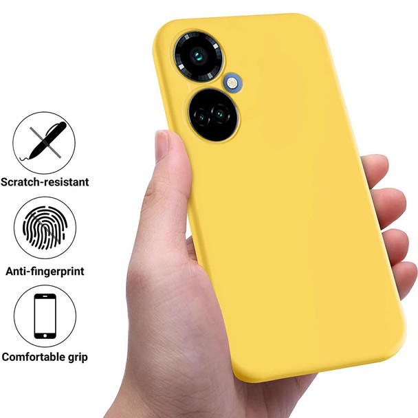 For Tecno Camon 19 / 19 Pro Pure Color Liquid Silicone Shockproof Phone Case(Yellow)