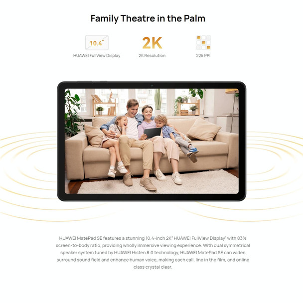 HUAWEI MatePad SE Wi-Fi, 10.4 inch, 6GB+128GB, HarmonyOS 3 Qualcomm Snapdragon 680 Octa Core, Support Dual WiFi / BT, Not Support Google Play(Black)
