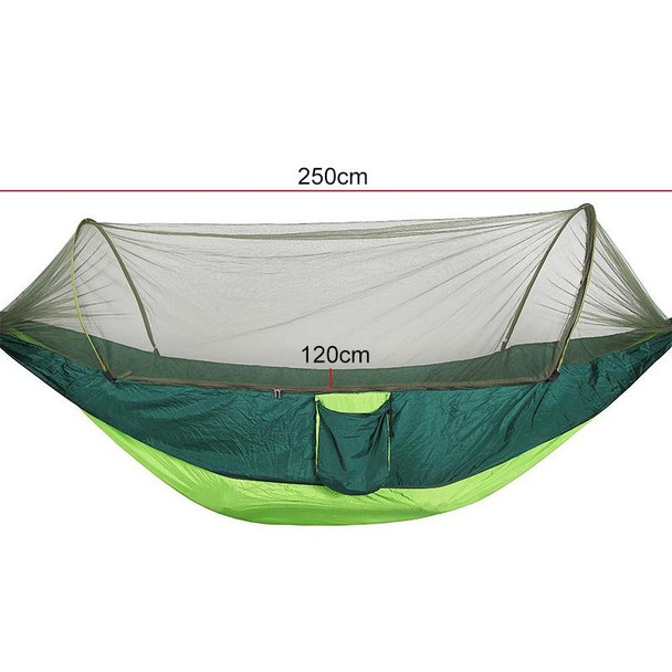 Portable Outdoor Camping Full-automatic Nylon Parachute Hammock with Mosquito Nets, Size : 250 x 120cm (Black)