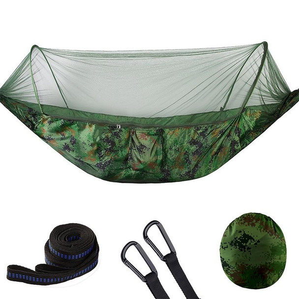 Portable Outdoor Camping Full-automatic Nylon Parachute Hammock with Mosquito Nets, Size : 250 x 120cm (Camouflage)