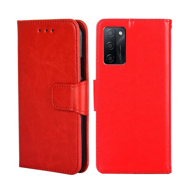 For OPPO A55S 5G Crystal Texture Leatherette Phone Case(Red)