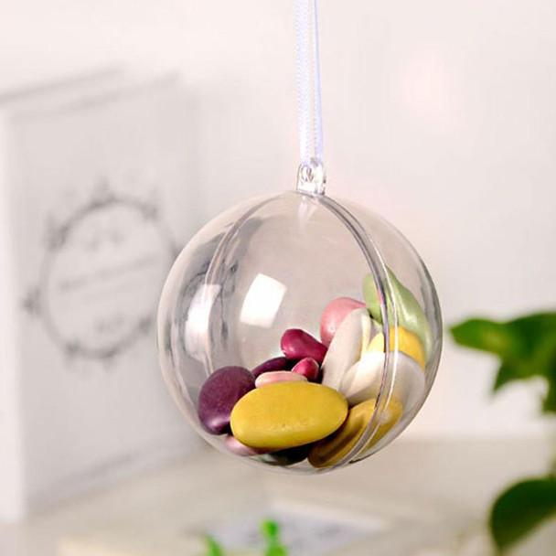 5 PCS Transparent Christmas Ball Hollow Plastic Sphere Ball Shaped Eternal Flower Ball Wedding Gifts Gift Box, Size: 8 x 8cm