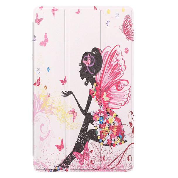 Samsung Galaxy Tab A7 Lite T225 Colored Drawing Pattern Horizontal Flip Leather Case with Three-folding Holder(Elf Girl)
