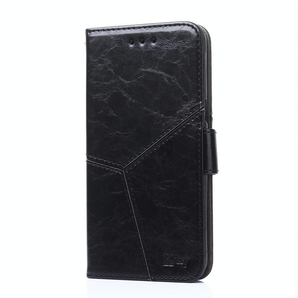 For Tecno Camon 19 / 19 Pro Geometric Stitching Flip Leatherette Phone Case(Black)