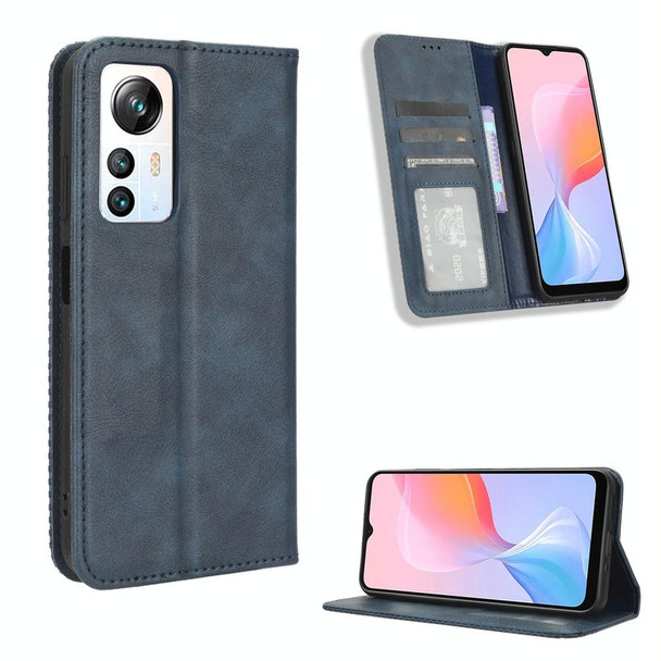 For Blackview A85 Magnetic Buckle Retro Texture Leatherette Phone Case(Blue)